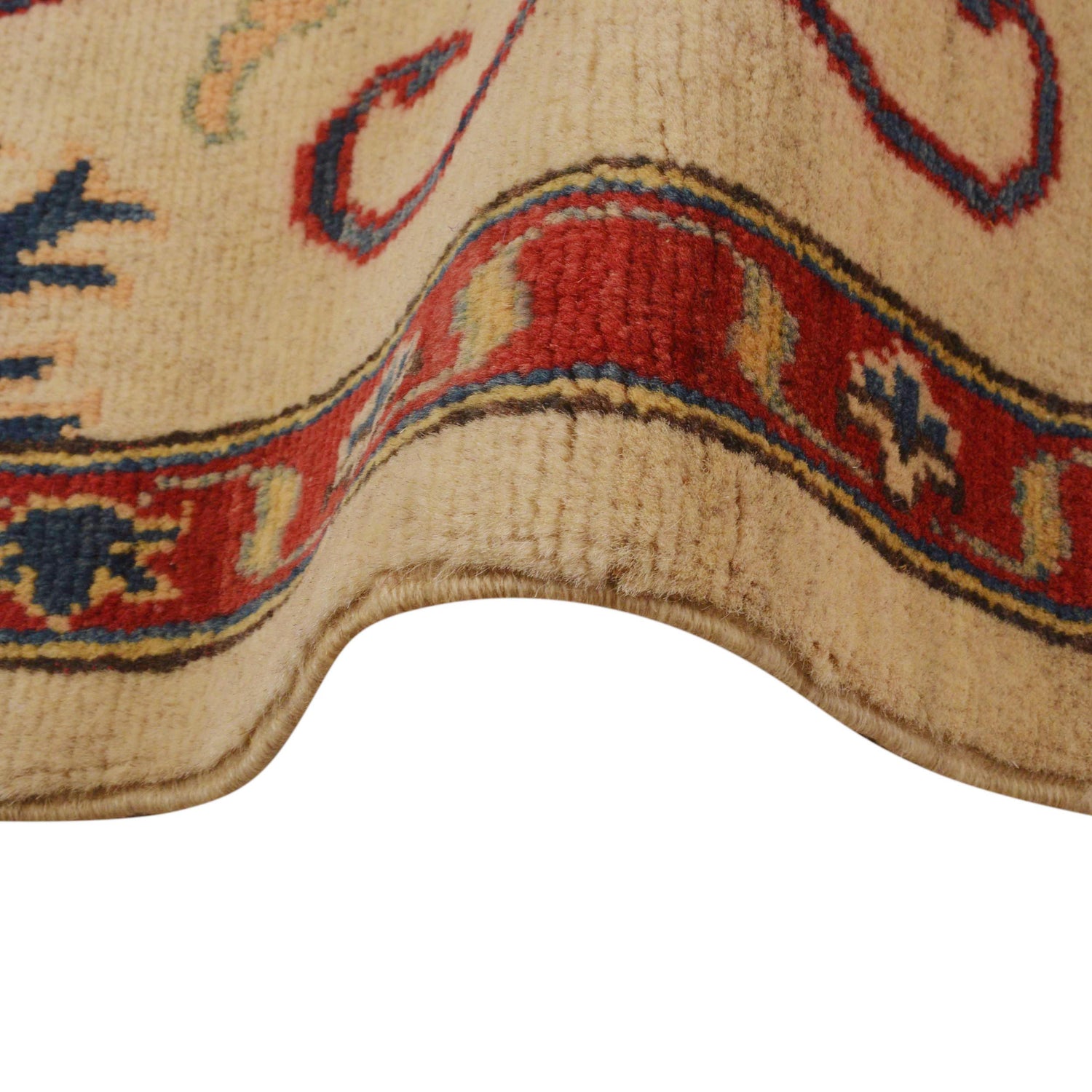 Kazak Rug Handmade Beige Medallion 2x4 ft