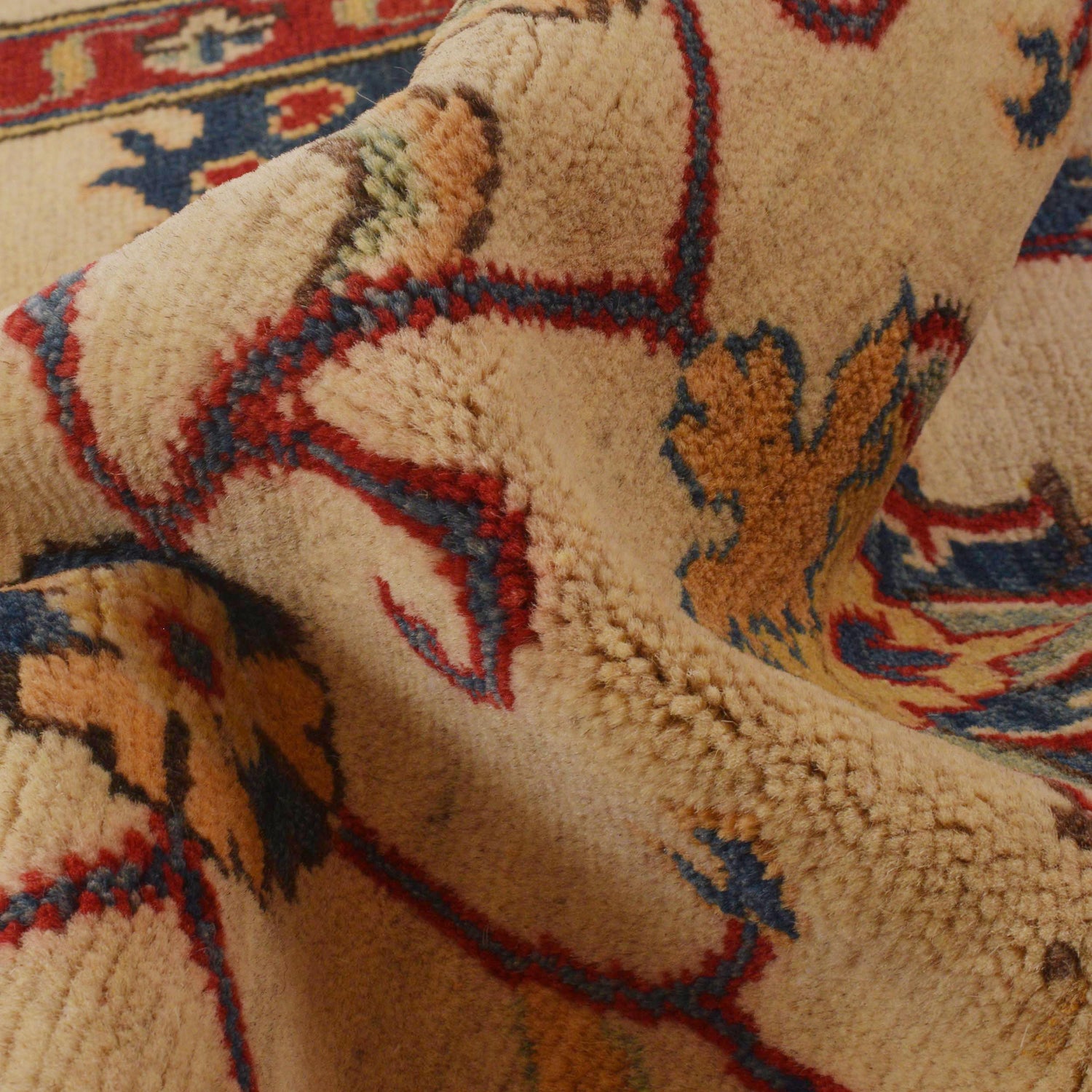 Kazak Rug Handmade Beige Medallion 2x4 ft