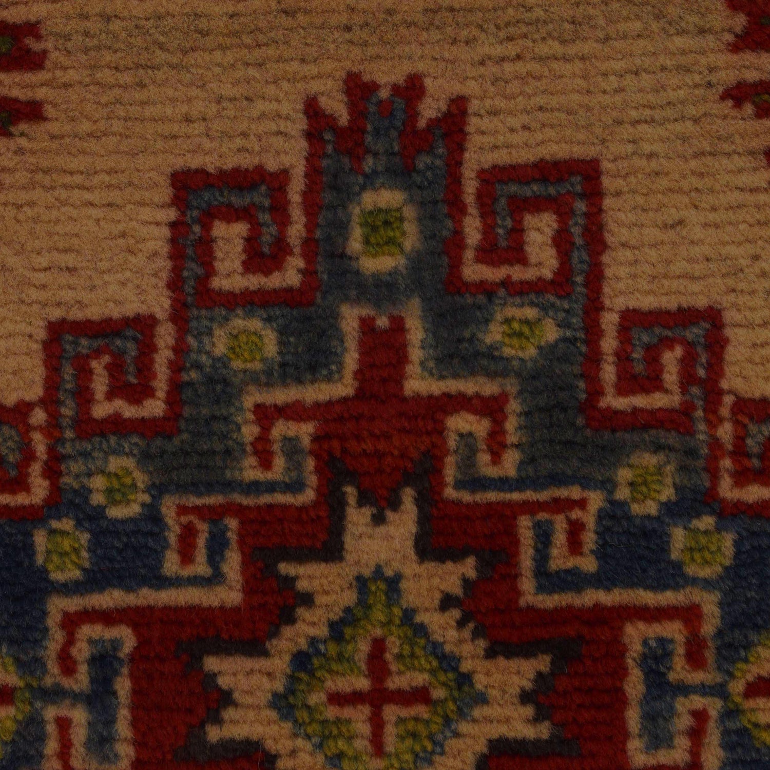 Kazak Rug Handmade Beige Medallion 2x4 ft