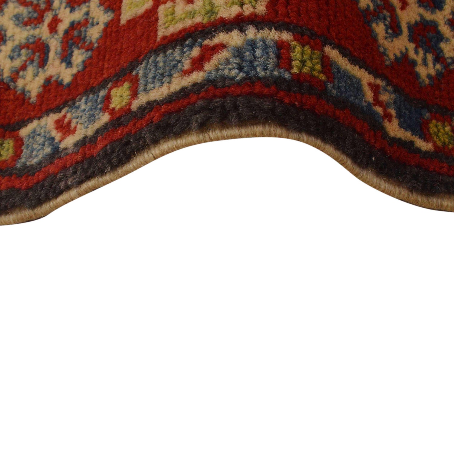 Kazak Rug Handmade Beige Medallion 2x4 ft