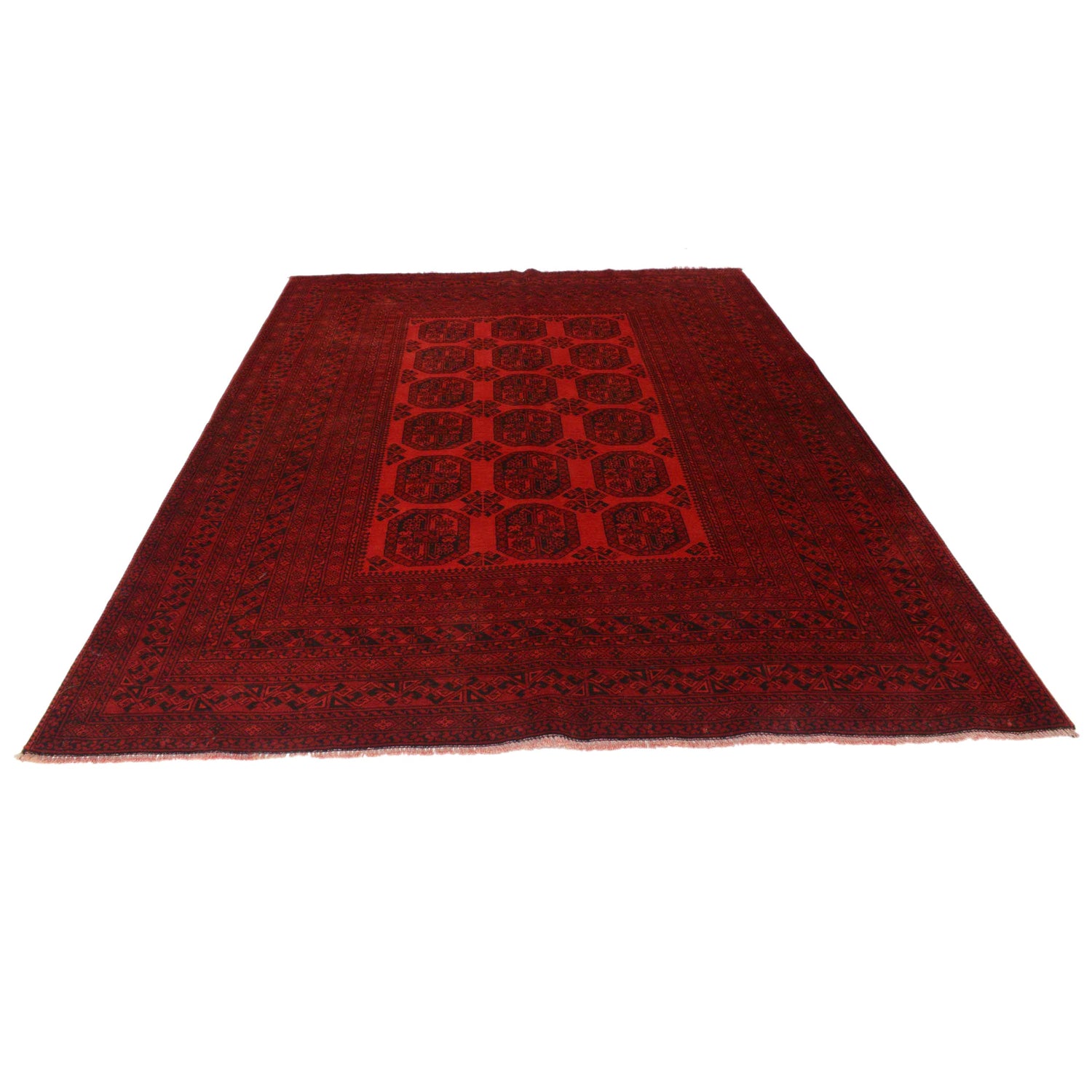 Filpa Area Rug Handmade Red Geometric 7x10 ft