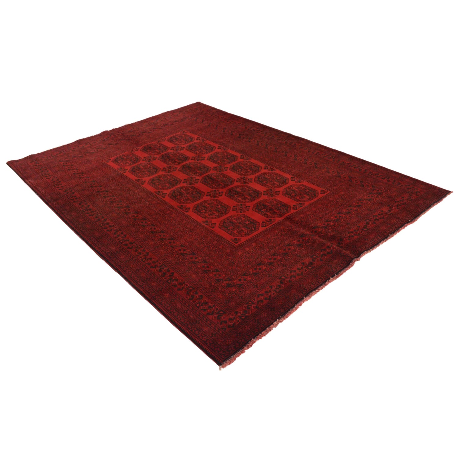 Filpa Area Rug Handmade Red Geometric 7x10 ft
