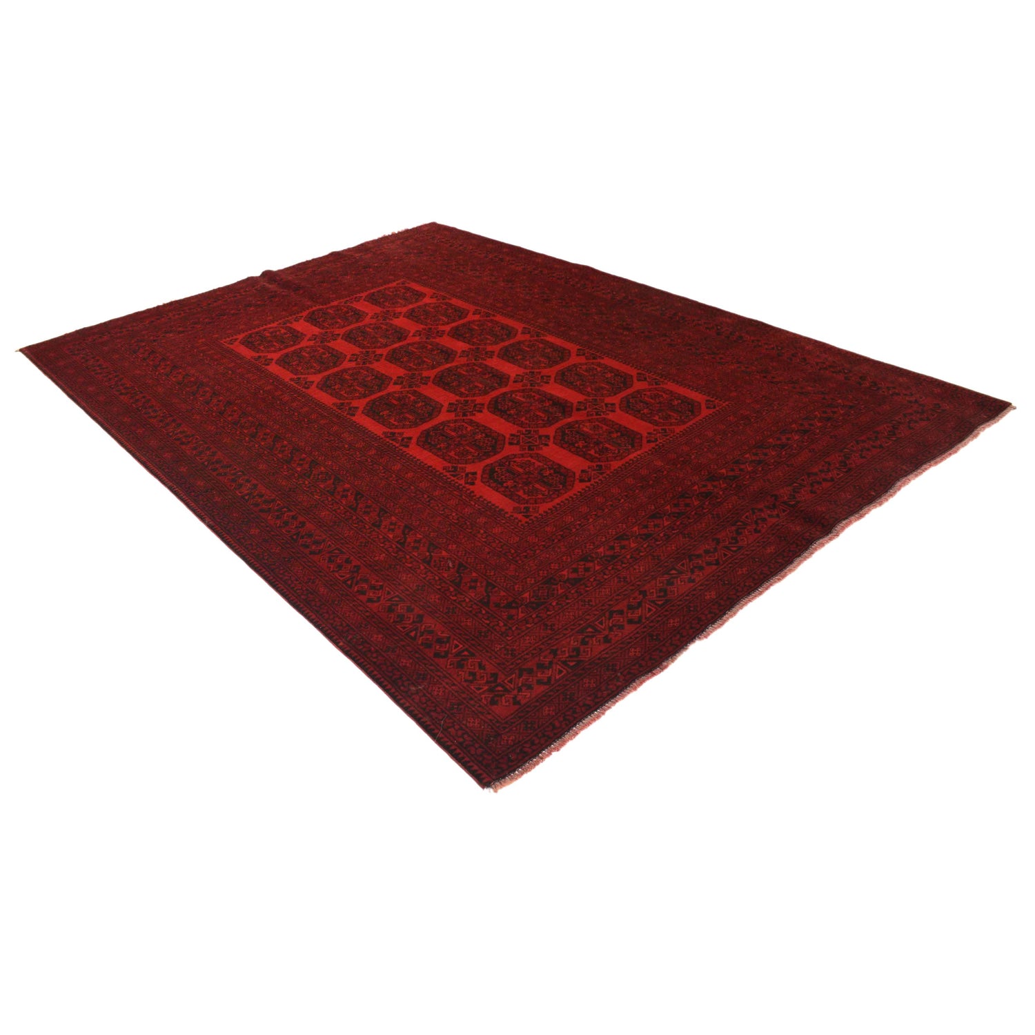 Filpa Area Rug Handmade Red Geometric 7x10 ft
