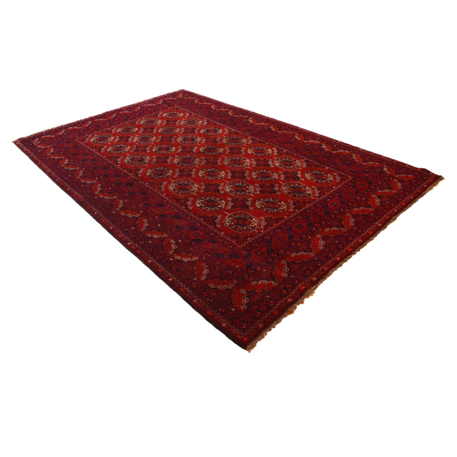 Bokhara Rug Handmade Vibrant Red Medallion 7x10 ft