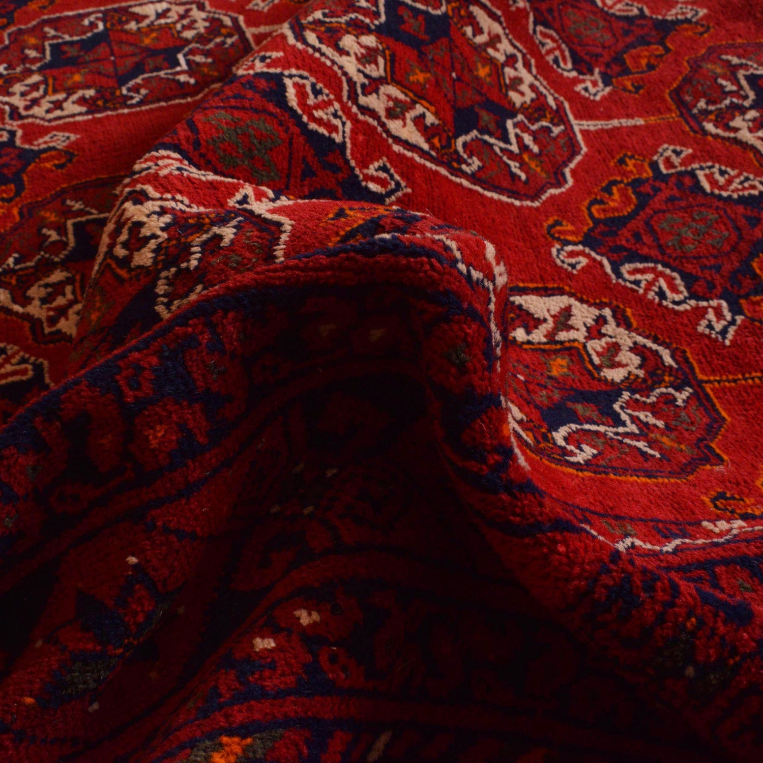 Bokhara Rug Handmade Vibrant Red Medallion 7x10 ft