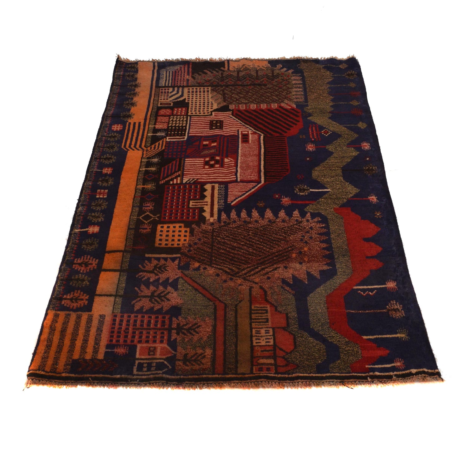 Pictorial Rug Handmade Multi Design