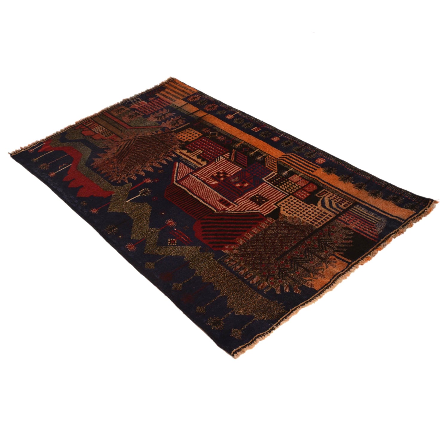 Pictorial Rug Handmade Multi Design