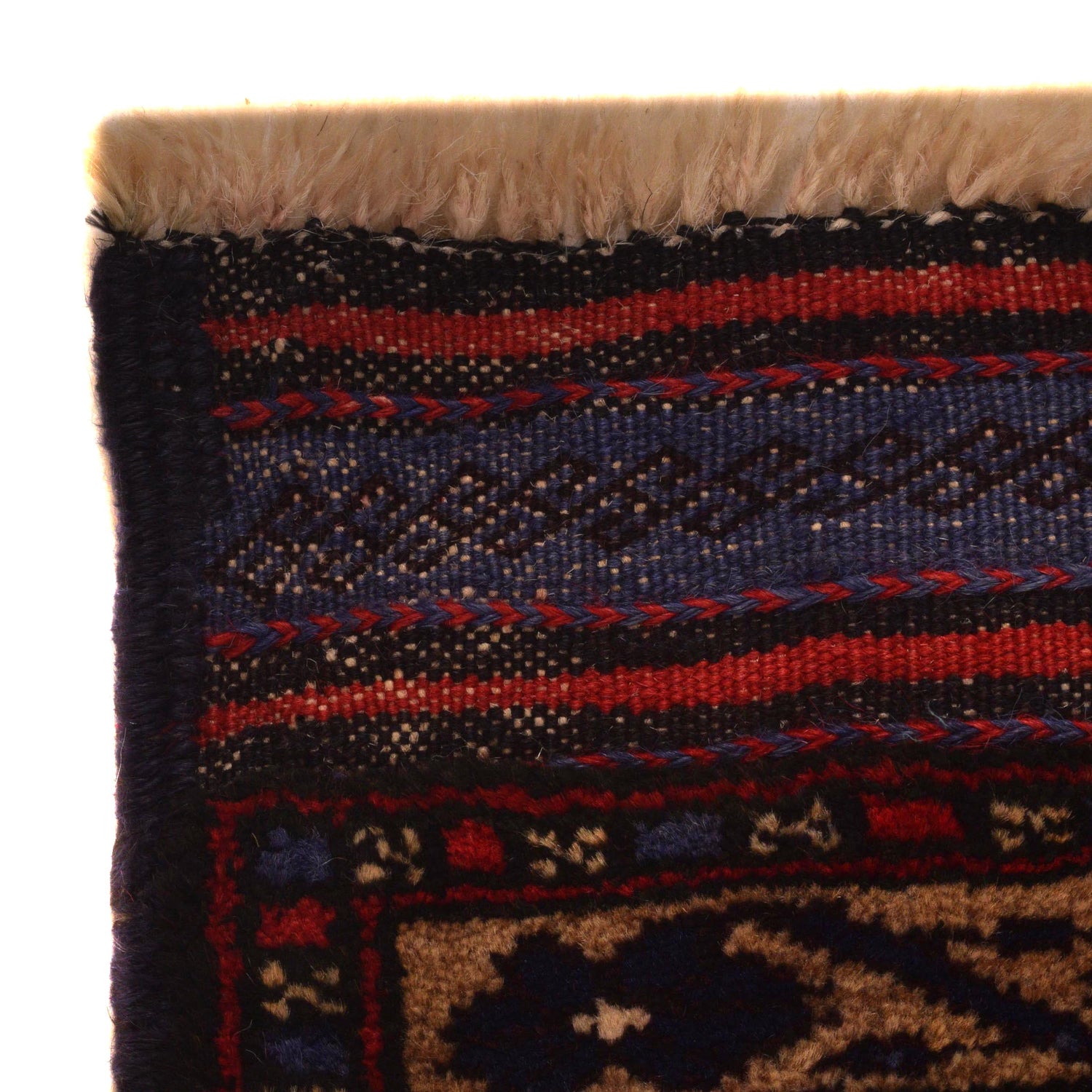 Baluchi Rug Handmade Red Geometric 3x5 ft
