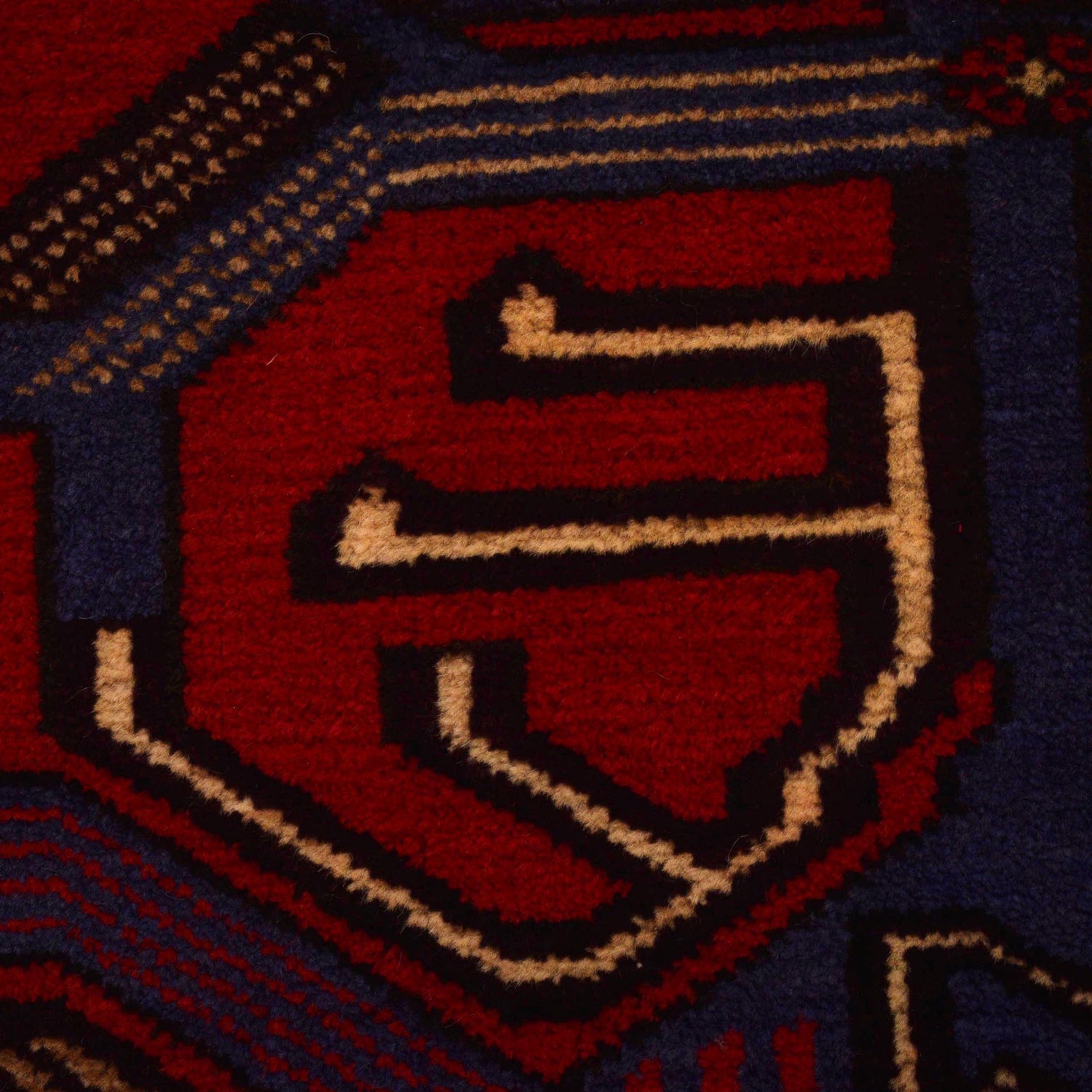 Baluchi Rug Handmade Red Geometric 3x5 ft