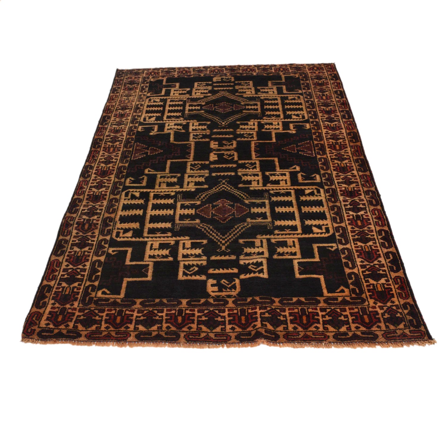 Baluchi Rug Handmade Multi Floral 4x6 ft