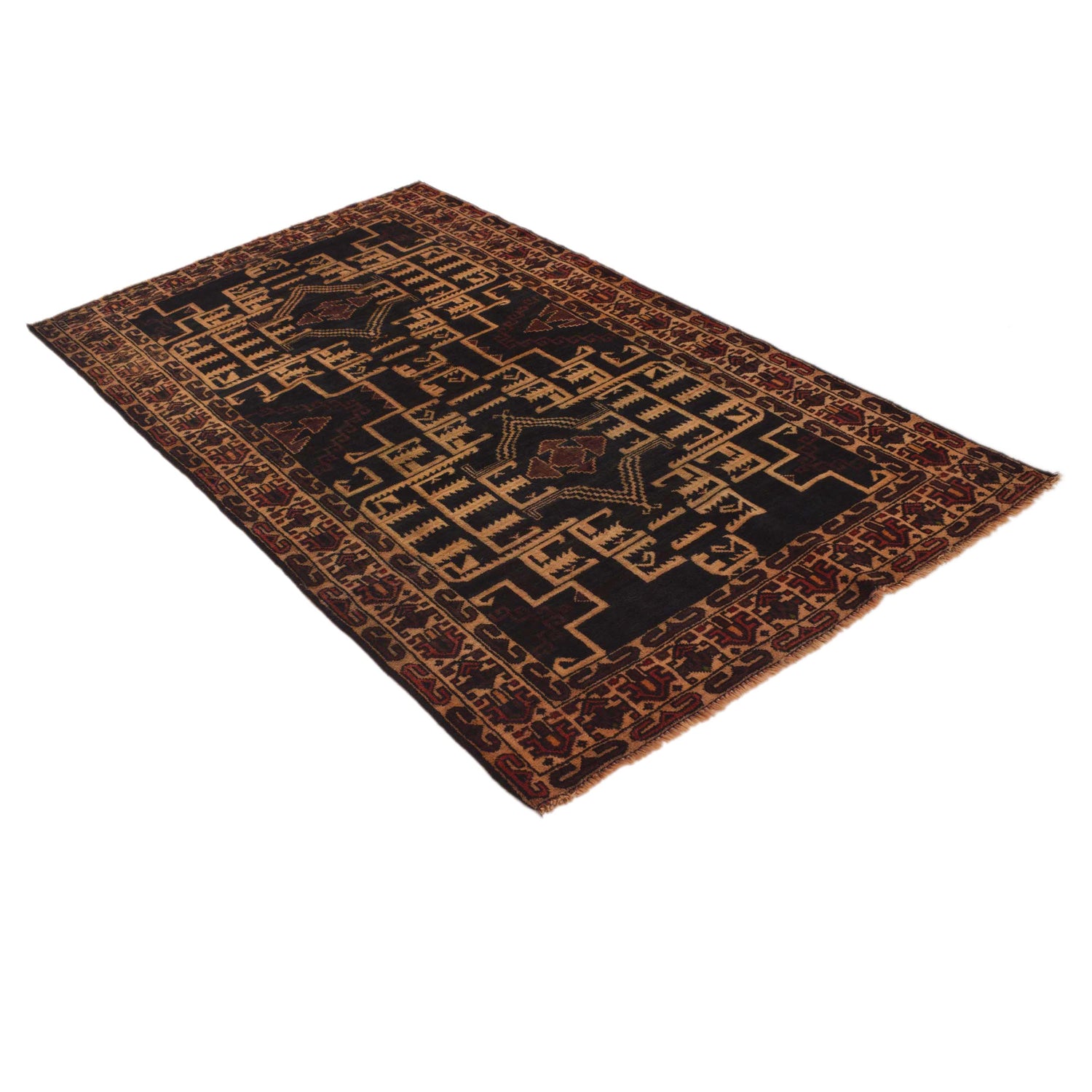 Baluchi Rug Handmade Multi Floral 4x6 ft