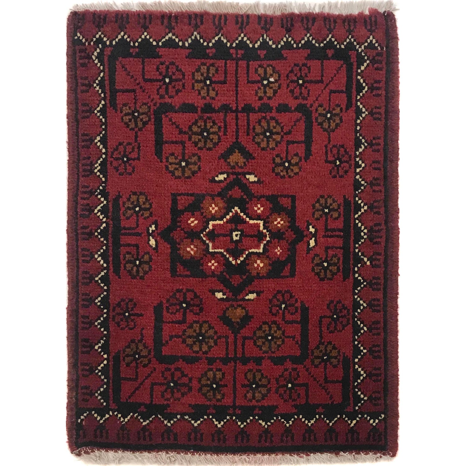 Handmade Wool Doormat Red Floral