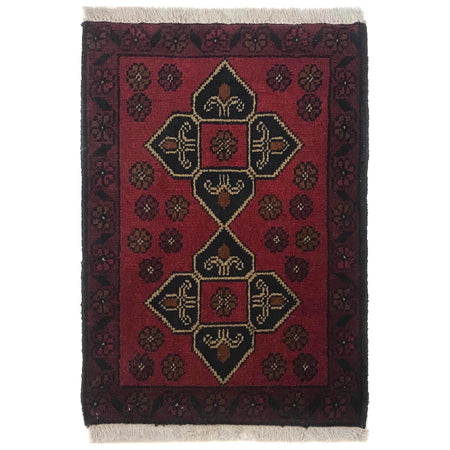 Handmade Wool Doormat Red Floral