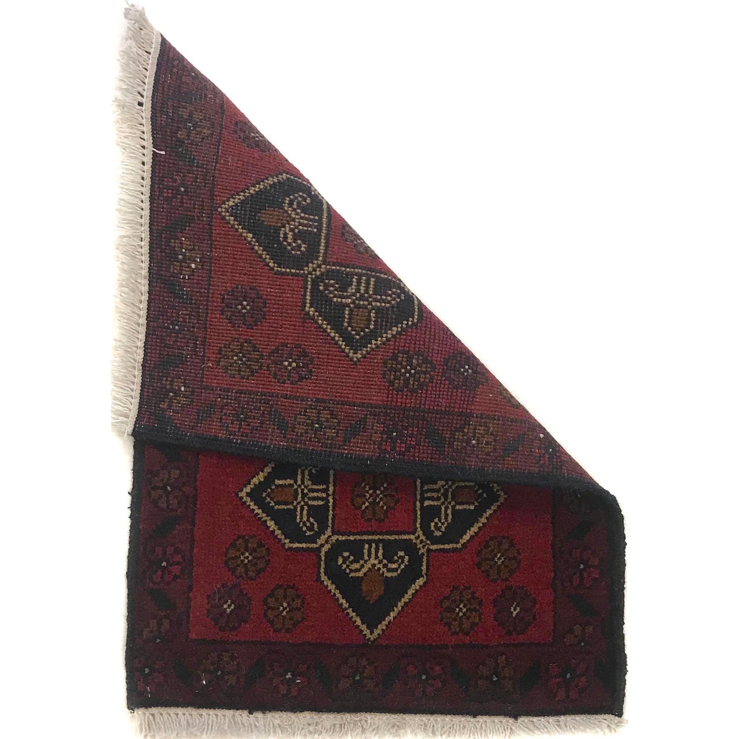 Handmade Wool Doormat Red Floral