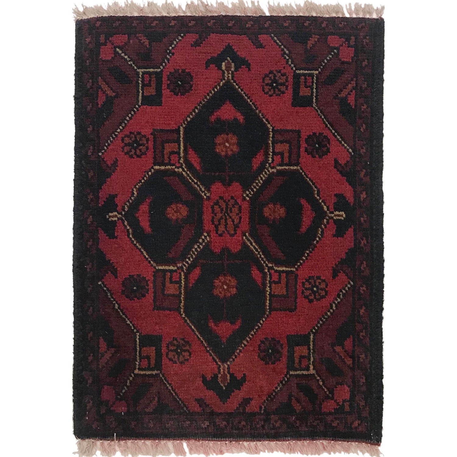 Handmade Wool Doormat Red Floral