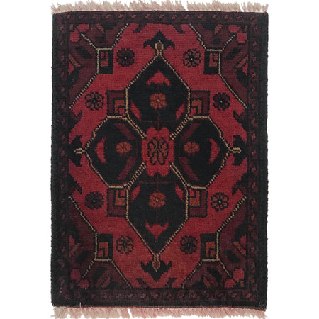 Handmade Wool Doormat Red Floral
