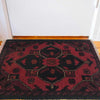 Handmade Wool Doormat Red Floral