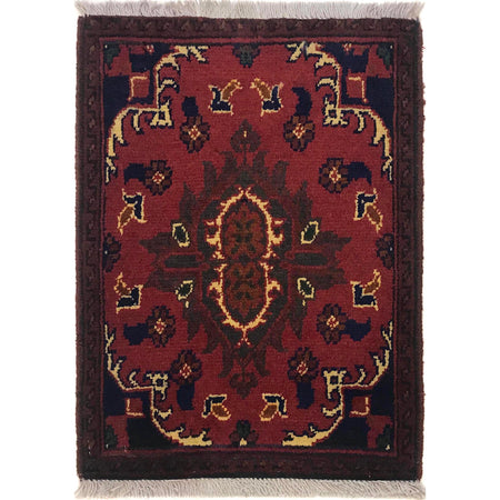 Handmade Wool Doormat Red Floral