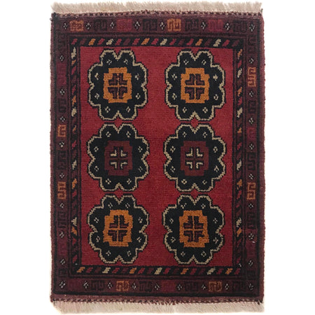 Handmade Wool Doormat Red Floral