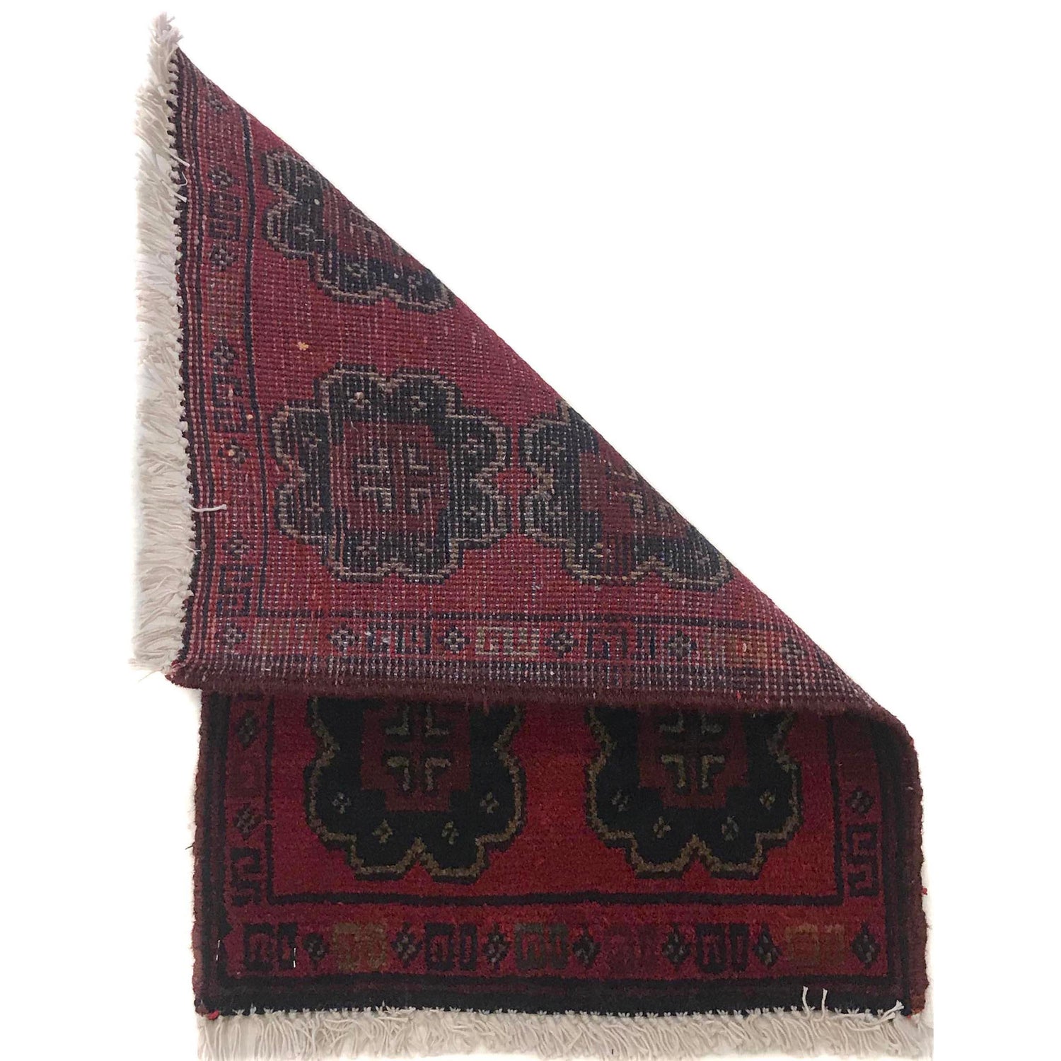 Handmade Wool Doormat Red Geometric