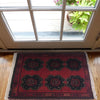 Handmade Wool Doormat Red Geometric