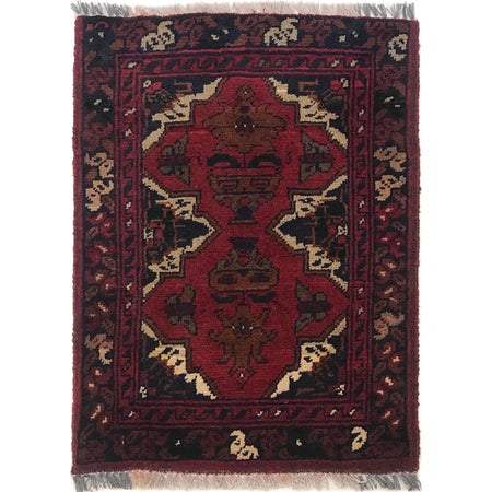 Handmade Wool Doormat Red Floral