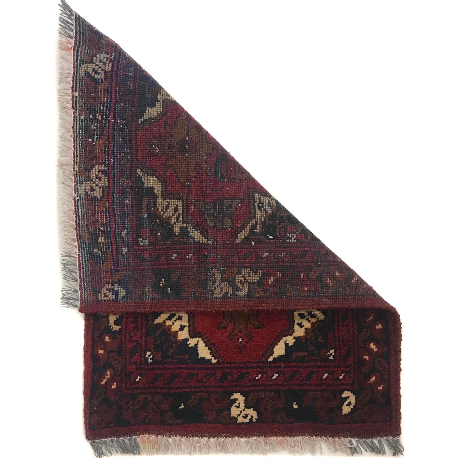 Handmade Wool Doormat Red Floral