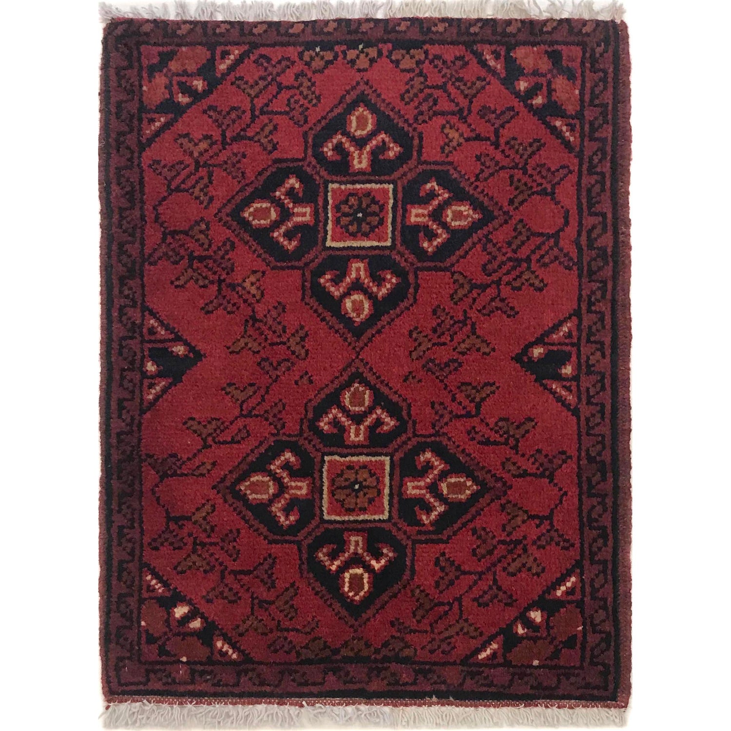 Handmade Wool Doormat Red Floral