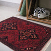 Handmade Wool Doormat Red Floral