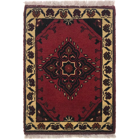 Handmade Wool Doormat Red Floral