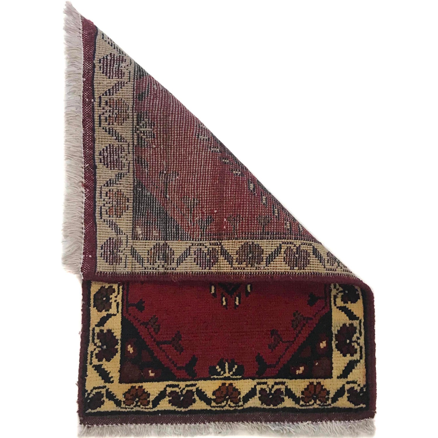 Handmade Wool Doormat Red Floral