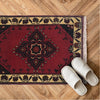 Handmade Wool Doormat Red Floral