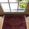 Handmade Wool Doormat Red Floral