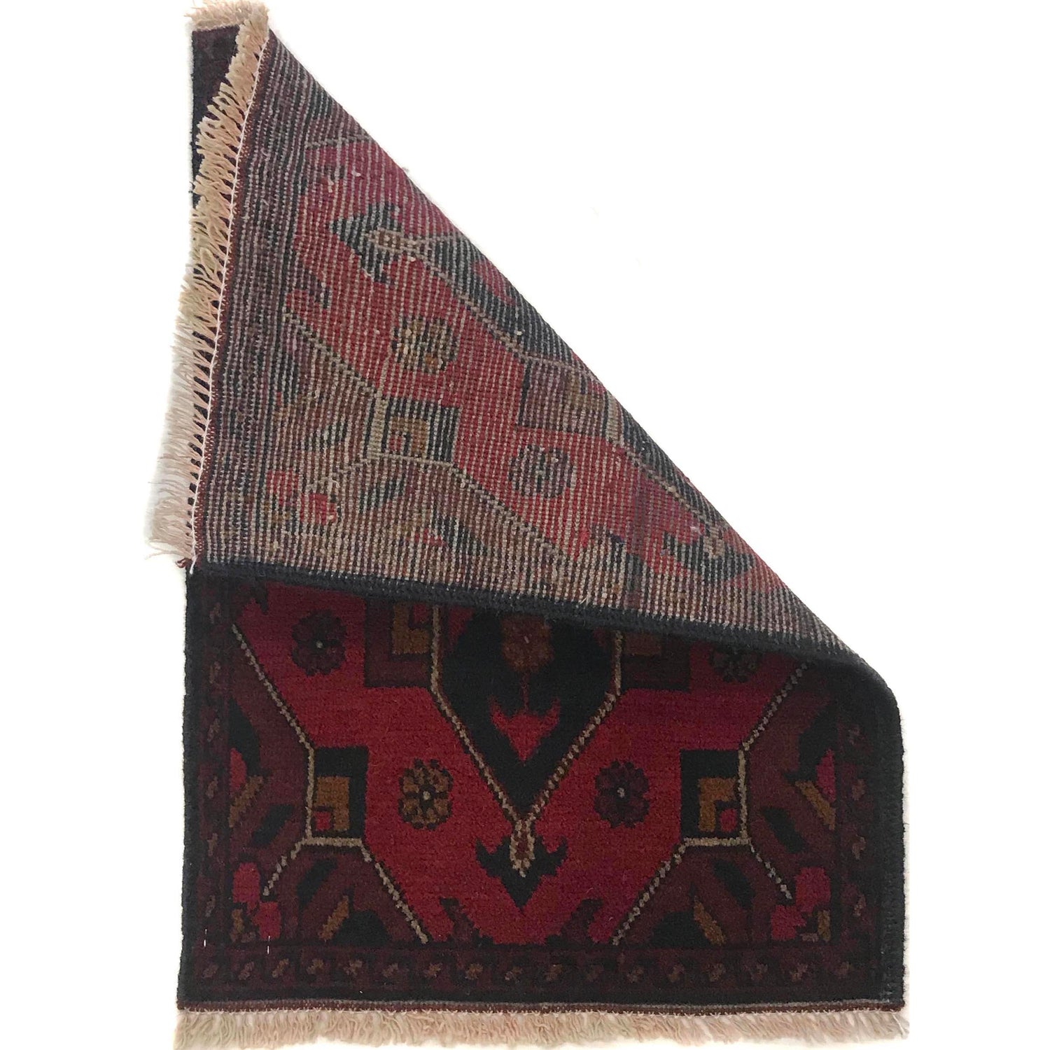 Handmade Wool Doormat Red Floral
