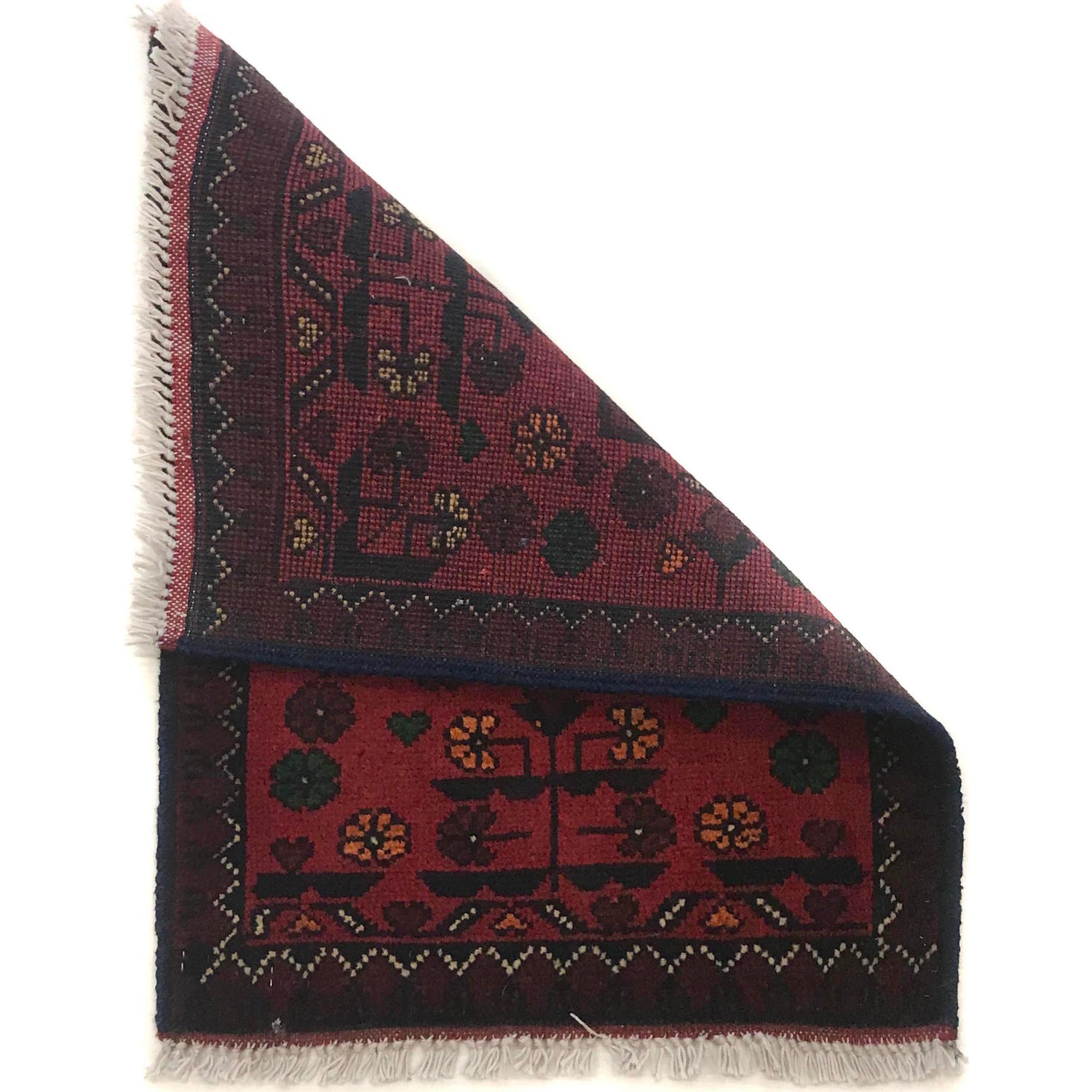 Handmade Wool Doormat Red Floral