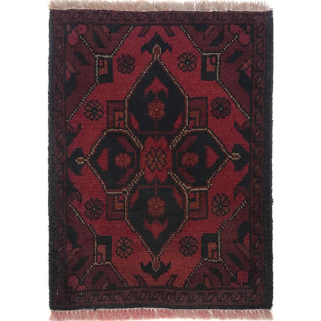 Handmade Wool Doormat Red Floral