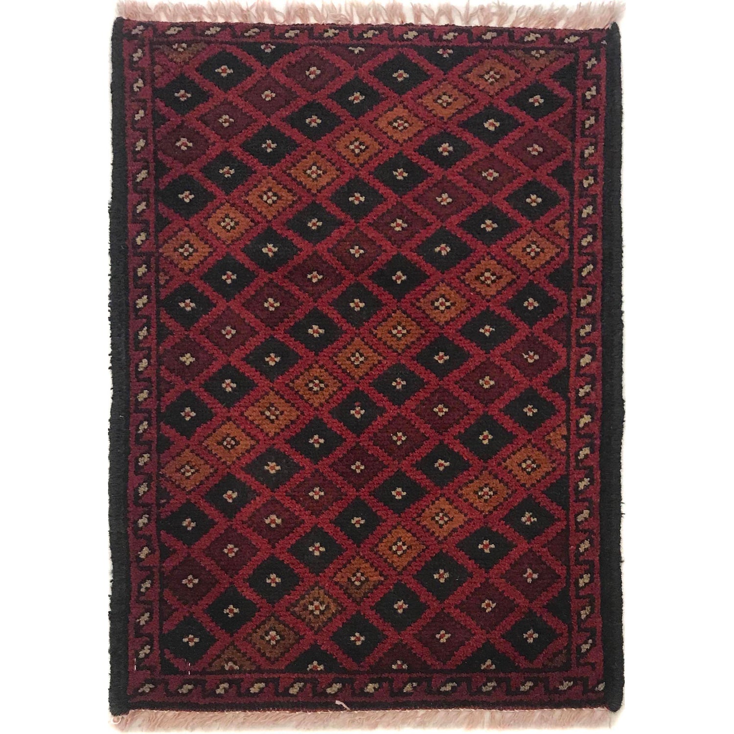 Handmade Wool Doormat Red Floral