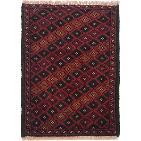 Handmade Wool Doormat Red Floral