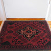 Handmade Wool Doormat Red Floral