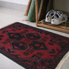 Handmade Wool Doormat Red Floral