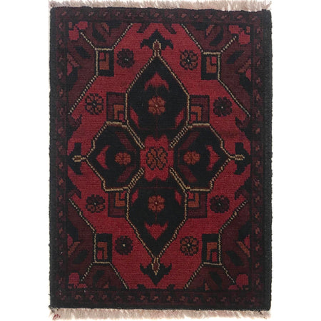 Handmade Wool Doormat Red Floral