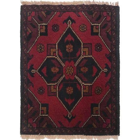 Handmade Wool Doormat Red Floral