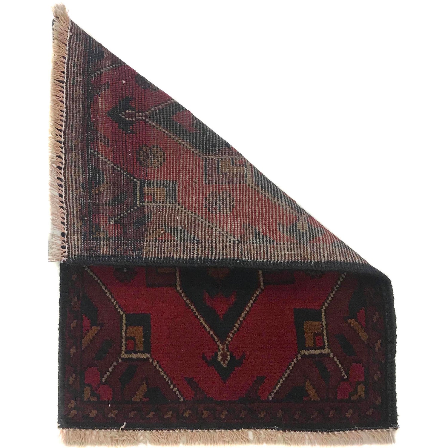 Handmade Wool Doormat Red Floral