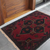 Handmade Wool Doormat Red Floral