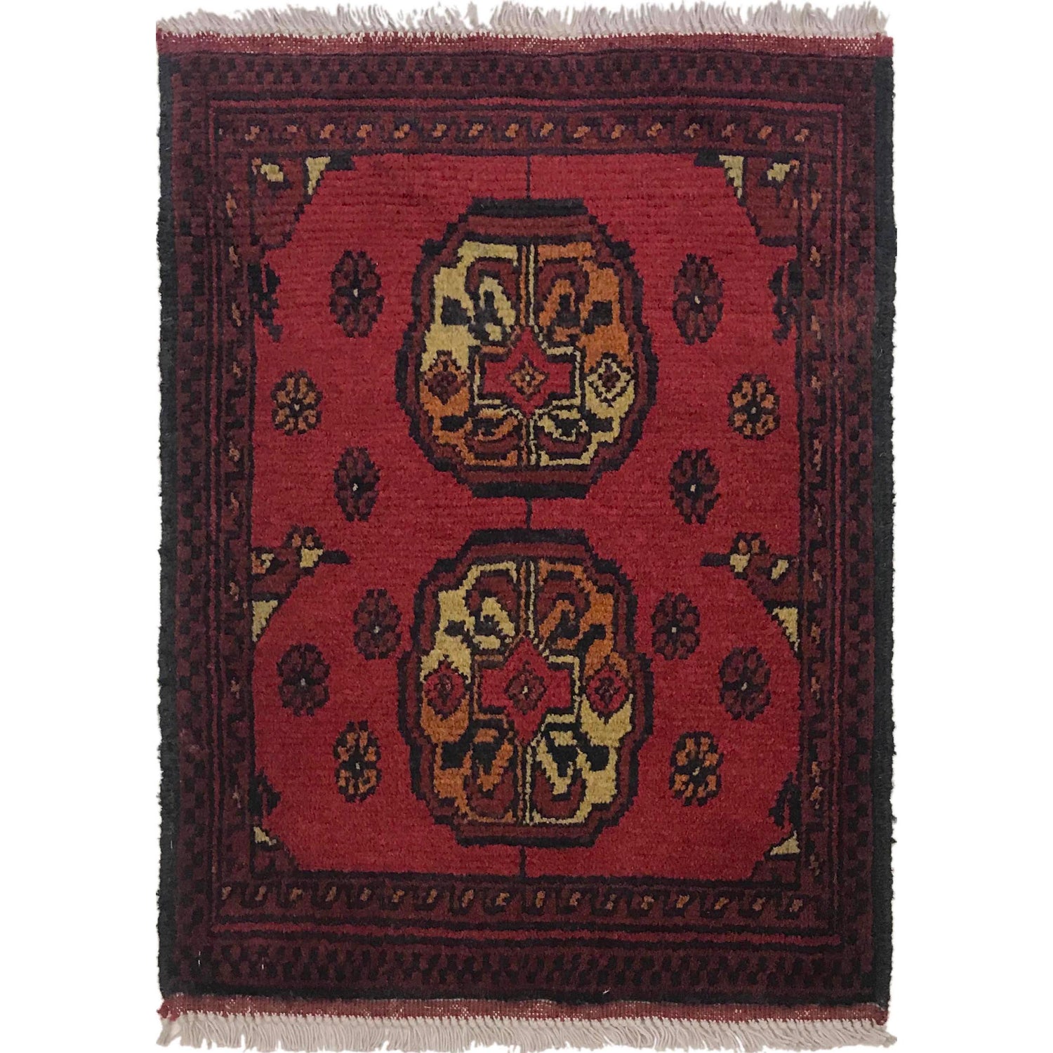 Handmade Wool Doormat Red Floral