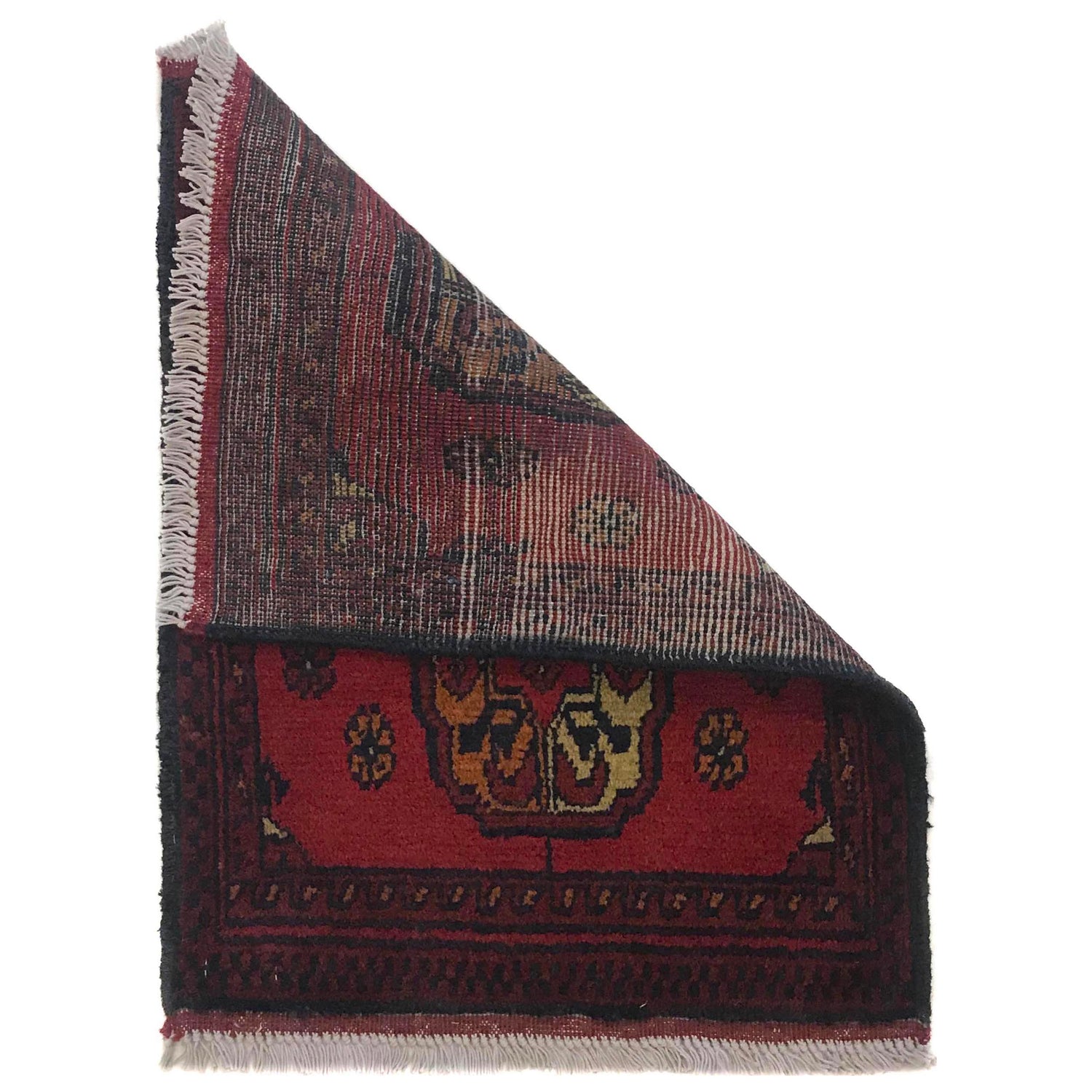Handmade Wool Doormat Red Floral