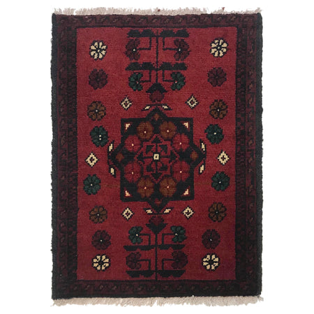 Handmade Wool Doormat Red Floral