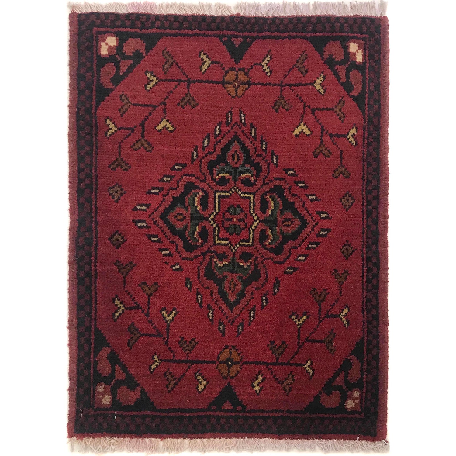 Handmade Wool Doormat Red Floral