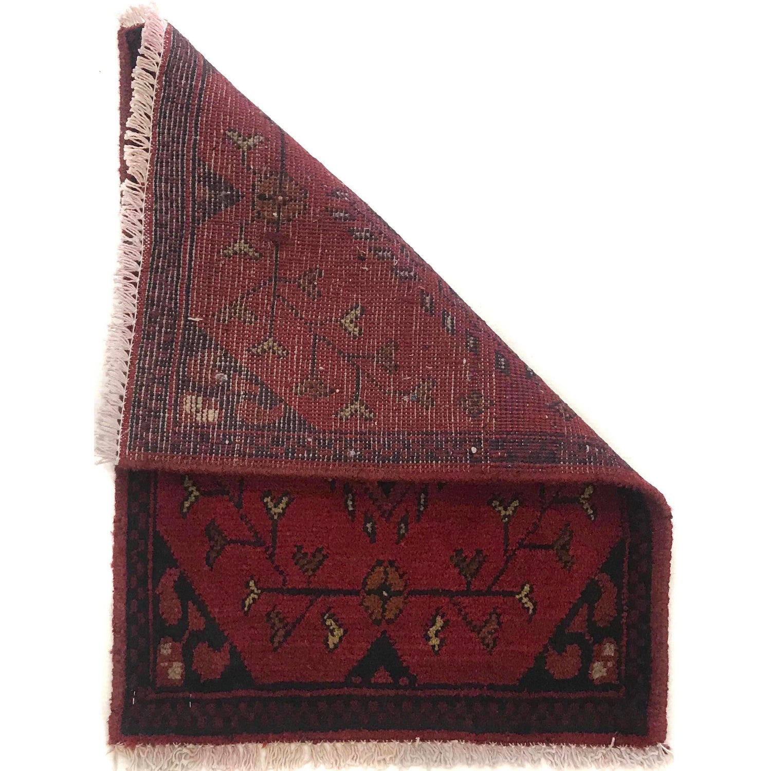 Handmade Wool Doormat Red Floral
