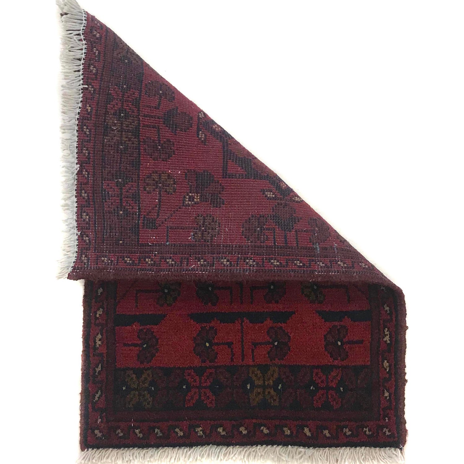Handmade Wool Doormat Red Floral